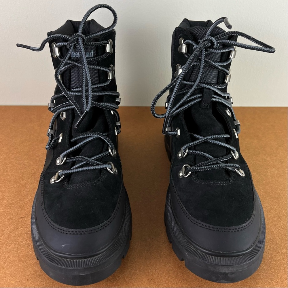 TIMBERLAND BLACK LEATHER HIKER BOOTS - Picture 10 of 14